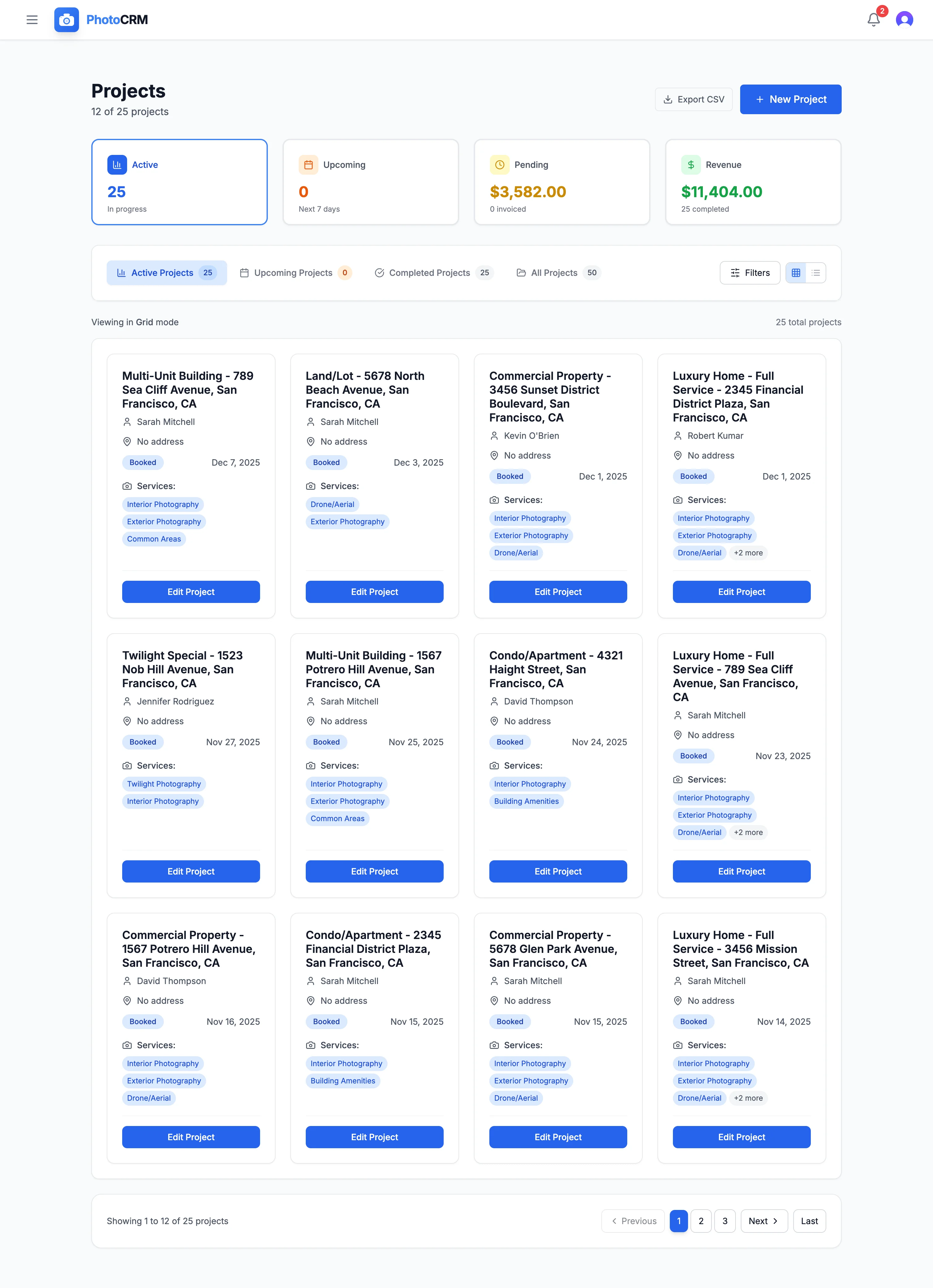PhotoCRM Projects